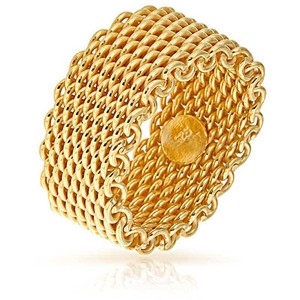 Mazeexclusive Gold Woven Mesh Ring, Women's, Size: 9, Grey Type